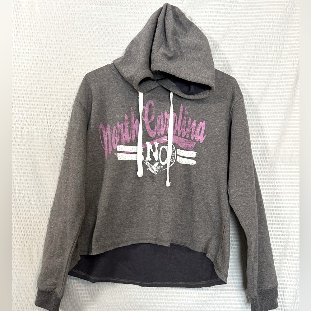 Salt Creek Apparel Dark Gray North Carolina Crop Top Hoodie